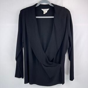 Exclusively Misook Faux Wrap Top Size XL